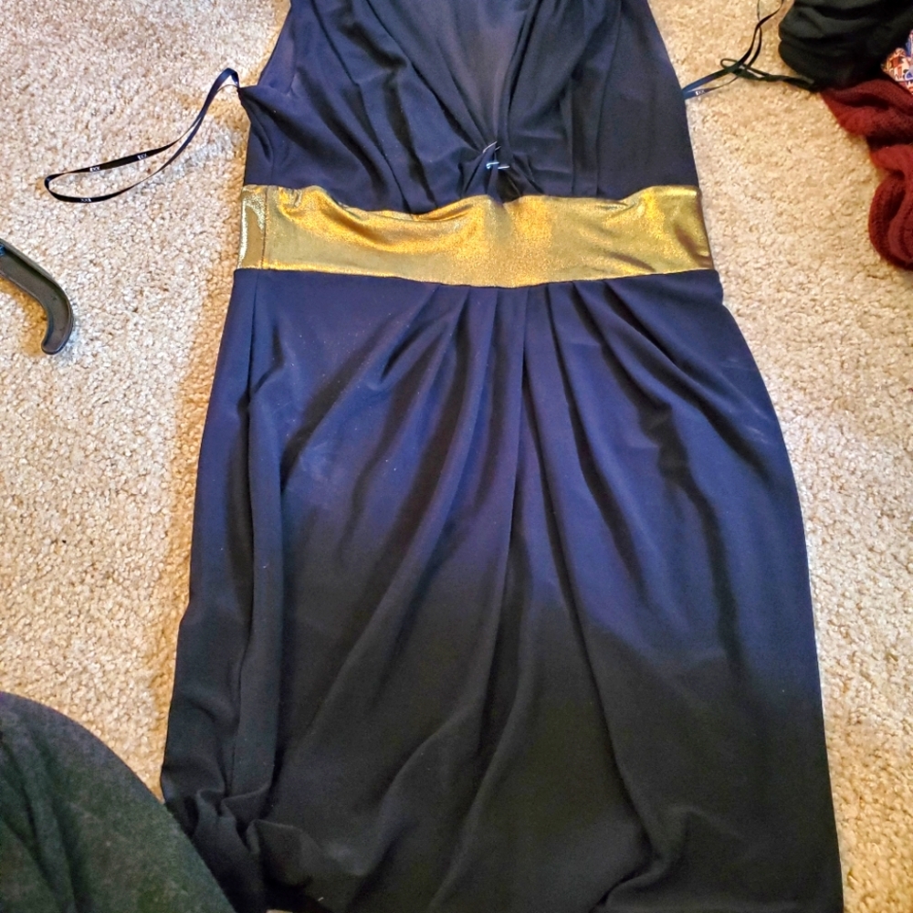 Black and gold dress